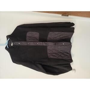 ig by Inhabit Black Fleece Jacket with Quilted Accents